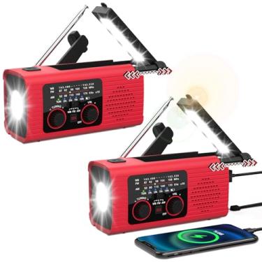 Imagem de NITIGO Rádio meteorológico de emergência NOAA AM FM com carregador portátil de 4000 mAh, carregamento solar com manivela USB, lanterna, alarme SOS, lâmpada de leitura, rádios para emergências internas
