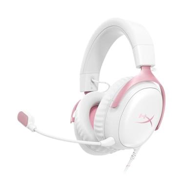 Imagem de HyperX Cloud III – Wired Gaming Headset, PC, PS5, Xbox Series X|S, Angled 53mm Drivers, DTS, Memory Foam, Durable Frame, Ultra-Clear 10mm Mic, USB-C, USB-A, 3.5mm – Pink