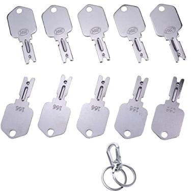 Imagem de Chave de ignição de empilhamento JEENDA 166 compatível com as teclas genéricas Clark Yale Hyster Komatsu Gradall Gehl Crown Cat Daewoo 186304 6T-2663 KM31166P 1430 Hyster Forklift