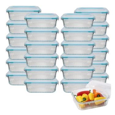 Imagem de Pote Vidro Canelado Pequeno 370ML Tampa Hermética Não Vaza 24Uni - Bel