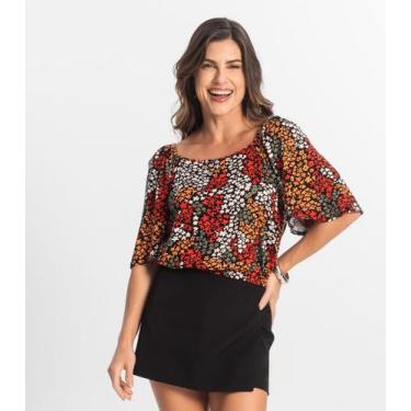 Imagem de Blusa Feminina Manga Curta Select Laranja, G, Laranja