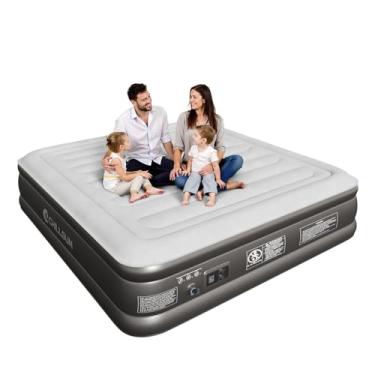 Imagem de CHILLSUN Colchão de ar King atualizado 2026 com bomba embutida, colchão inflável confortável elevado de 45,72 cm, colchão inflável de cama de ar de luxo para hóspedes e casa, Colchones Inflables