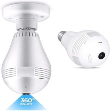 Imagem de Câmera Ip Segurança Lampada 360° Panorâmica Espia Wifi V380 (Branco)