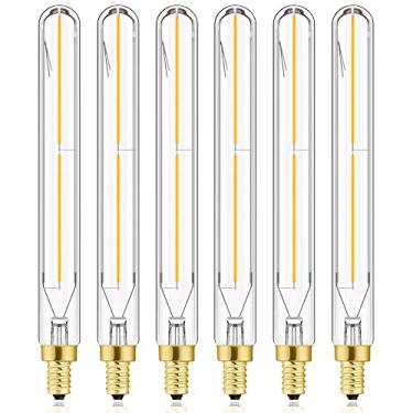 Imagem de Lâmpadas tubulares longas E12, lâmpadas LED Edison 4W, branco macio, 3000K, 400 lm, 7,3 polegadas, lâmpadas incandescentes de candelabro de 40 watts, equivalentes a lâmpadas de vela Edison de