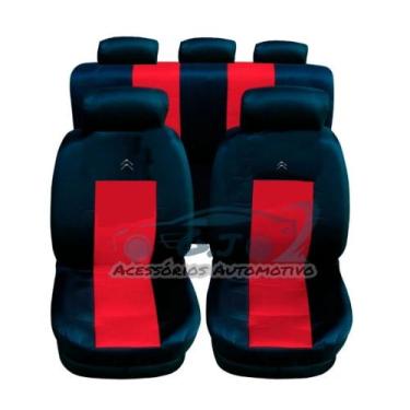 Imagem de capa para banco de carro em couro cor vermelho C4 2009 - gj acessorios