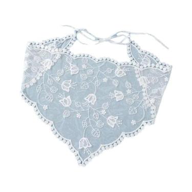 Imagem de Bandana De Renda Floral Branca, Faixa De Cabeça De Verão Para Mulheres