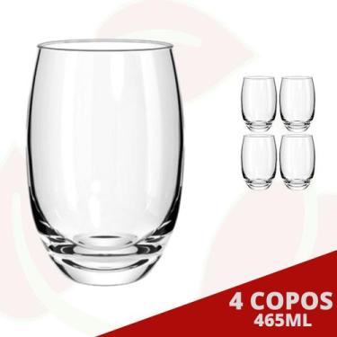 Imagem de 4 Copo de Vidro Aruba Redondo 465ML Suco Água Drinks Nadir - NADIR FIG