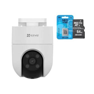 Imagem de Kit Camera de Segurança Wi-Fi Externa CS-H8C 3K IP65 Pan Tilt com Visao Noturna e Detecçao de Movimento + Cartao de Memoria Micro SD 64GB Classe 10 Alta Velocidade