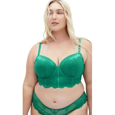 Imagem de City Chic Sutiã plus size, sutiã Allure Demi Longline Verde Kelly, Verde Kelly, (40) G