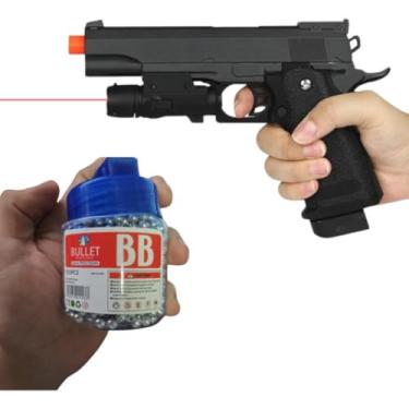 Imagem de Arma Airsoft com Laser e 1000 BBs para Tiro Esportivo