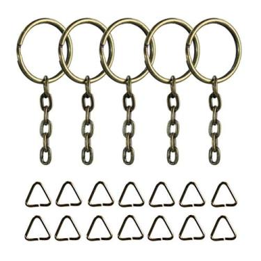 Imagem de 2000 Unidades De Argola 23mm Com Corrente Para Chaveiro 23mm Ouro Velh