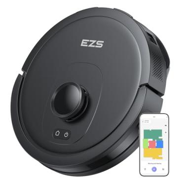 Imagem de Aspirador Robô EZS E10, Sucção Ultra Forte de 5.500 Pa, Navegação a Laser iPath, para Limpeza Profunda de Pisos, Ideal para Cabelos e Pisos Duros