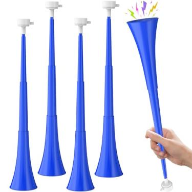 Imagem de 24 Inch Vuvuzela Plastic Trumpet Horn Blow Horn Noisemakers Loud Sound Soccer Horns Cheer Horn - 4PCS (Blue)