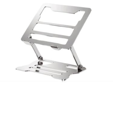 Imagem de Suporte De Metal Para Mesa Notebook Portatil Regulagem Cama (Prata)