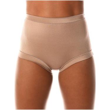 Imagem de Calcinha Alta Demillus 026406 Cotelê Microfibra T. P/XG, EG, 55, Bege 