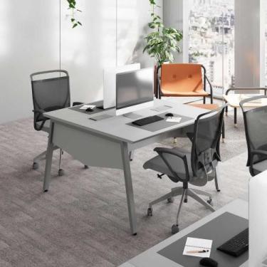 Imagem de Plataforma Escritório 1,35m 2 Pessoas c/ Tampo Chanfrado F5 - F5 Offic