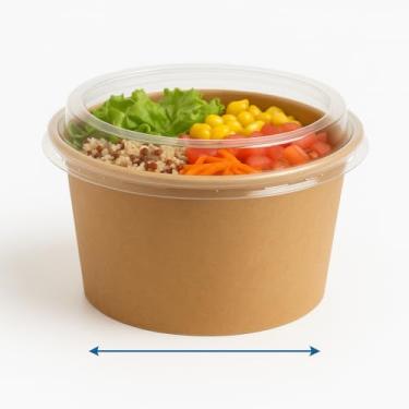 Imagem de Pote Bowl Kraft 720ml C/Tampa 10un Cereal Sopa Sorvete Para Fast Food Delivery