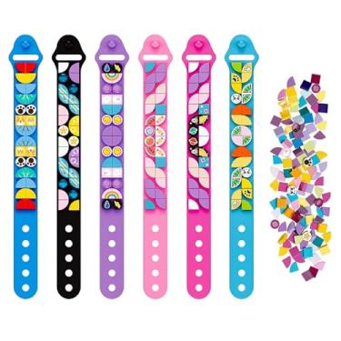 Imagem de Ismeally 6 peças de pulseiras de pontos de blocos de construção, kit de joias de artesanato criativo faça você mesmo, pulseiras da amizade, brinquedos de construção de pontos, pulseira de amizade