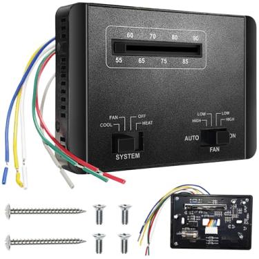 Imagem de Termostato RV 7330F3852 Controle de Calor/Frio de Estágio Único, Substituição do Termostato de Ar Condicionado RV 7330F3852 Compatível com Coleman Mach Series (Preto)