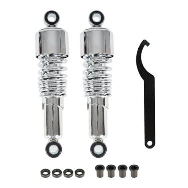 Imagem de GXYWADY Amortecedores traseiros cromados de motocicleta 10,5 267 mm Substituição da suspensão traseira para Sportster 883 1200