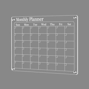 Imagem de VBESTLIFE Placa de Calendário de Apagamento Seco Magnético para Geladeira, Planejador Semanal Mensal de Acrílico Claro, 6 Canetas de Marcadores (Semanalmente)