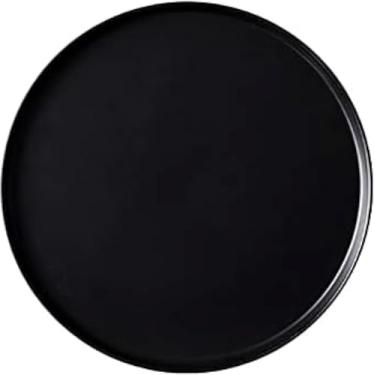 Imagem de Bandeja De Servir Cerâmica Bandeja Redonda Adequada Para Café Da Manhã Mesa De Café Cozinha Lanches Sala De Jantar Do Hotel, Black, L