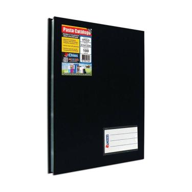 Imagem de Pasta catálogo ofício 1880 preta com 100 plásticos Chies