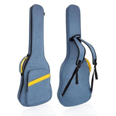 Imagem de Bolsa de guitarra elétrica MUZNOTE acolchoada com alça de pescoço azul