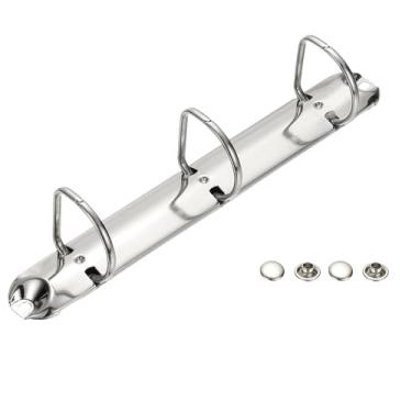 Imagem de PATIKIL A5 Mecanismos de fichário de 3 furos, anel D de 2,5 cm, organizador de fichário de substituição de folhas soltas para organizadores, acessórios de pasta de armazenamento de papel de