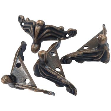 Imagem de Unlorspy 24 peças de pernas de caixa de joias de latão antigo de cobre, protetor de canto decorativo para pés, pernas de caixa de liga de zinco para caixa de madeira, armazenamento de joias e artesãos