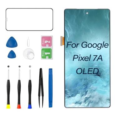 Imagem de Substituição de tela OLED para Google Pixel 7A (modelos: GWKK3 GHL1X G0DZQ) Montagem digitalizador LCD 3D Touch Display com moldura e ferramentas de reparo