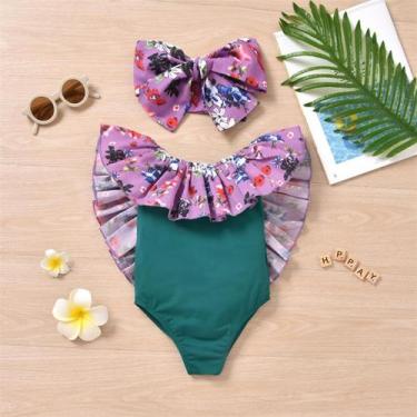 Imagem de Maiô de uma peça para bebê menina Fato de sol elegante para menina Tra