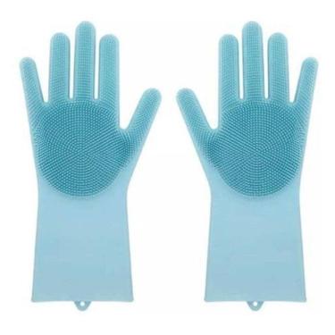 Imagem de Luvas Lava Louça Silicone Macio Massagem Pet Frutas