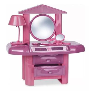 Imagem de Penteadeira infantil brinquedo menina rosa maquiagem - NoBrand