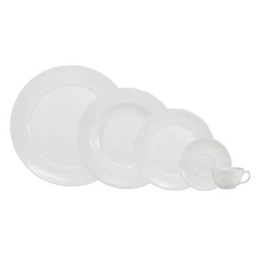 Imagem de Serviço de Jantar e Chá 20 peças em Porcelana. Modelo Redondo Izabel. Branca. Fabricado pela Schmidt.