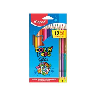 Imagem de Lápis de Cor, Maped, Color Peps, 832271, 12 Cores + 3 Lápis Duo