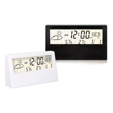 Imagem de Relógio De Mesa Digital Led USB A Pilha Com Temperatura Data Alarme Despertador Portátil Cabeceira Pequeno Mini Para Cozinha Quarto Sala Academia
