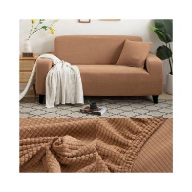 Imagem de Capa de poltrona em tecido quadrille protetora de 3 lugares transparente