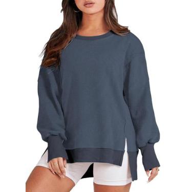 Imagem de Moletom feminino Eytino Plus Size de tamanho grande com gola redonda a