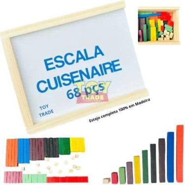 Imagem de Escala Cuisenaire 68 Peças Cx De Madeira Individual Brinquedo Educativ