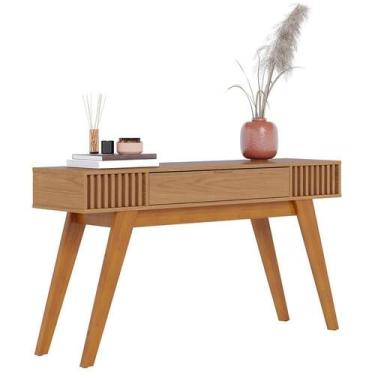 Imagem de Aparador Para Sala De Estar Pés Retrô 01 Gaveta Delta C04 Freijó - Lya