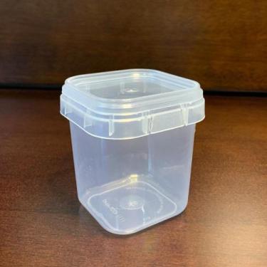 Imagem de 100 Pote Quadrado Bolo No Pote Lacre Tempero Plástico 500ml - WS Plast