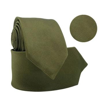 Imagem de Gravata Social Risco Fino Padrinho Evento - oem, Verde oliva risco fin