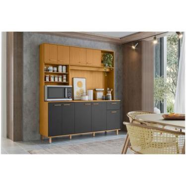 Imagem de Armário de Cozinha Compacta Poliman Móveis Núria 9 Portas 1 Gaveta, Fr