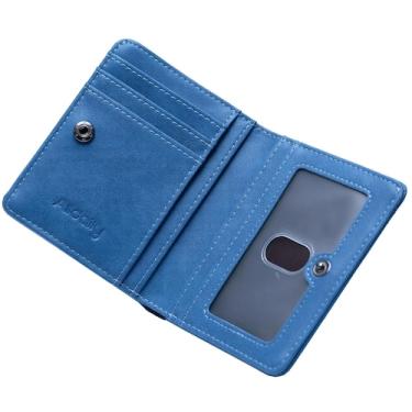 Imagem de Carteira RFID Alldaily Small para mulheres, fina, compacta, azul