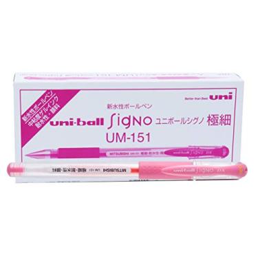 Imagem de Caneta Gel UM-151 SIGNO DX 0,38, Rosa, Uni-ball, Caixa c/10 unidades