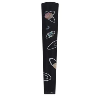 Imagem de Escala de guitarra de madeira de ébano para violino 4/4 com revestimento colorido embutido para violinistas profissionais e entusiastas, tamanho padrão, 1 peça (planeta)