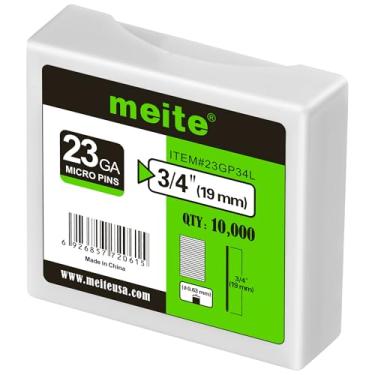 Imagem de meite Pregos de pino de calibre 23, pregos micro sem cabeça de 9,5 cm - Pregos galvanizados 23GA para pistola de pregos, ideal para marcenaria fina e trabalho de acabamento (10.000 unidades)