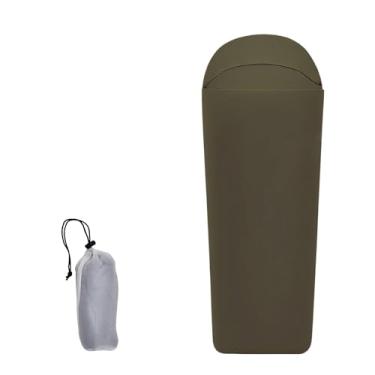 Imagem de Cranviech Forro de saco de dormir lavável ultraleve de 127 g – Saco de dormir compacto para adultos, leve e lavável, ideal para mochilão, acampamento, albergues, hotéis (verde)