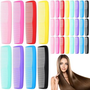 Imagem de 200 peças de pentes de bolso coloridos, pente de cabelo de dentes grossos finos de 12 cm, pentes de plástico pequenos, 8 cores, pente fino para cabeleireiro doméstico, hotel